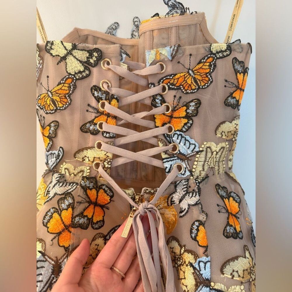 NWOT BRONX AND BANCO Bella Butterfly Maraya Multi Strapless Mini Dress - Picture 10 of 16